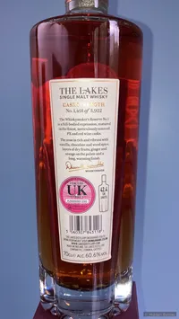 The Lakes Distillery, The Whiskymaker's Reserve - No. 1 - Achterkant
